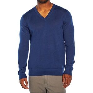 Banana‎ Republic Merino Wool ultra fine knit V-neck sweater sz medium - navy